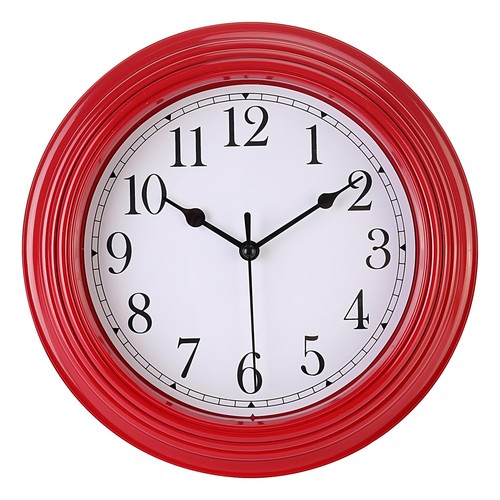 Cherry red silent wall clock - red,